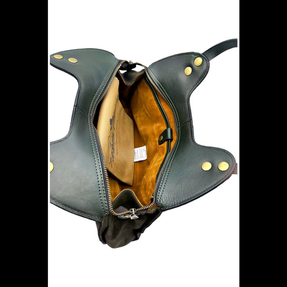 Patricia Nash Burnished Suede Ergo Satchel Dark Olive - Picture 4 of 4